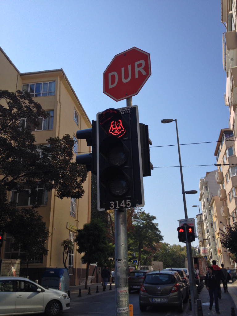 Vader on Red light of traffic light in Kadıköy